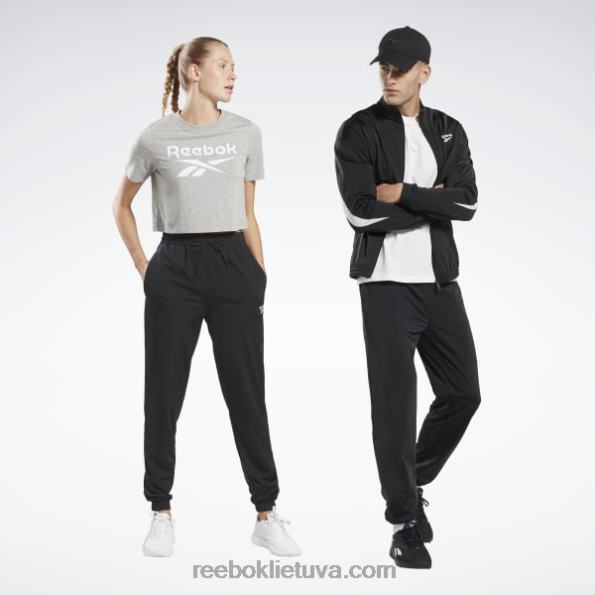 Reebok tapatybės vektorinės megztos sportinės kelnės FTYF8311 nakties juoda