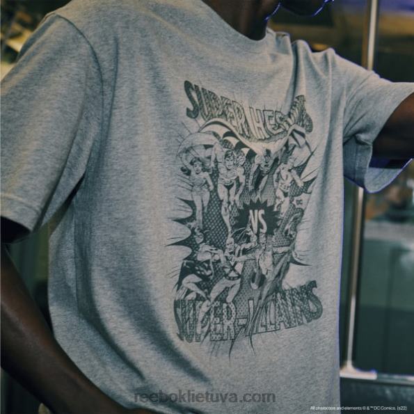 Reebok dc x atviri marškinėliai FTYF8396 vidutinio pilkumo viržiai