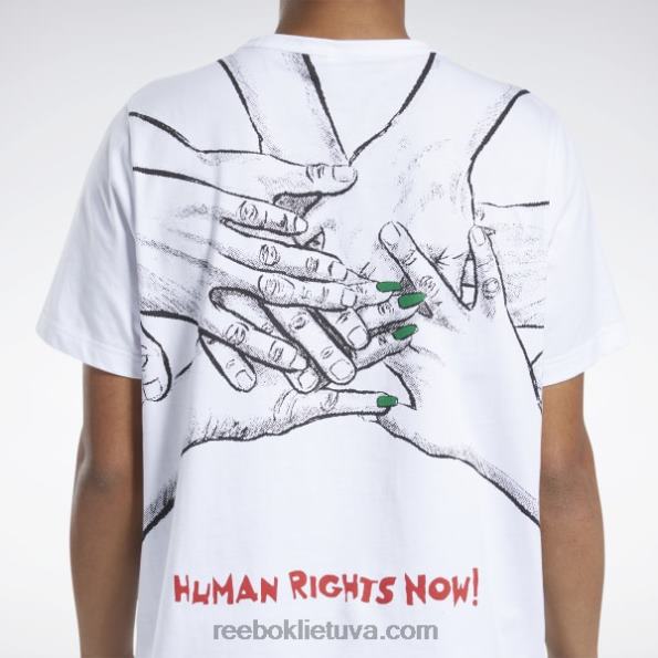 Reebok žmogaus teisių dabar marškinėliai FTYF8859 baltas