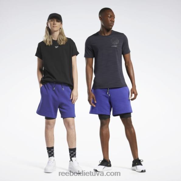 Reebok les mills 2-in-1 šortai FTYF8678 drąsiai violetinė