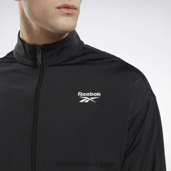 Reebok tapatybės vektorinis megztas bėgimo švarkas FTYF8348 nakties juoda/balta