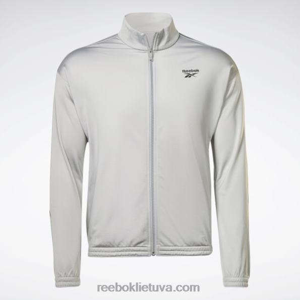 Reebok tapatybės vektorinis megztas bėgimo švarkas FTYF8429 gryna pilka 3/juoda