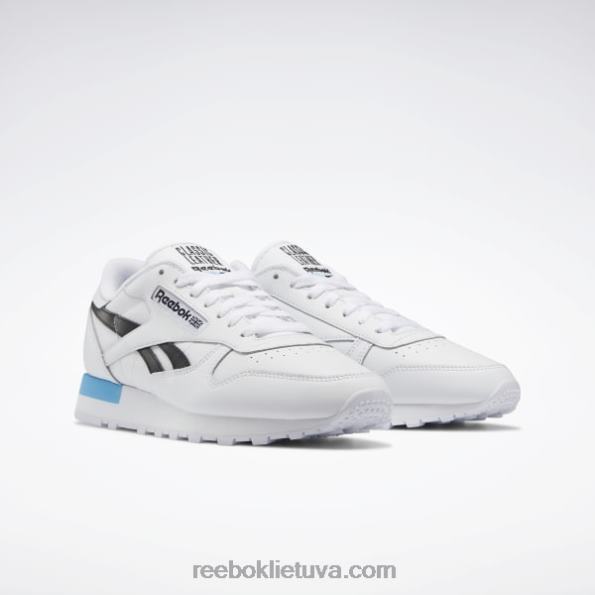 Reebok klasikiniai odiniai batai FTYF8684 ftwr white/core black/radiant aqua