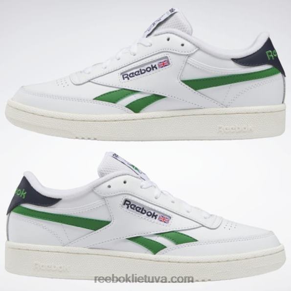 Reebok klubo c keršto batai FTYF8198 ftwr white/glen green/vector navy