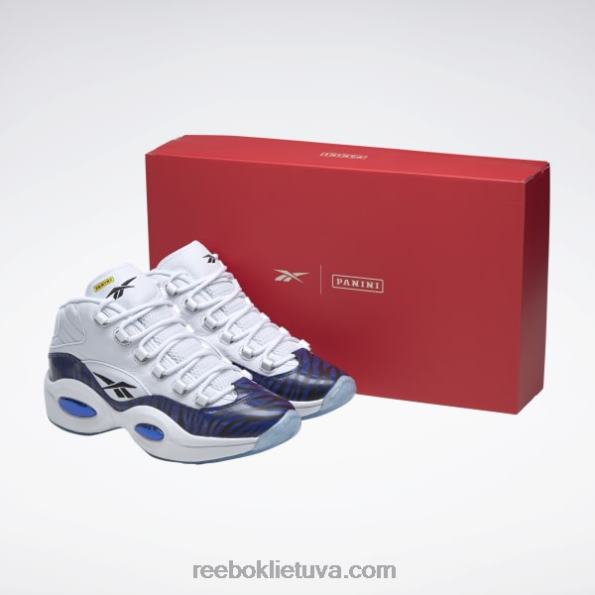 Reebok panini question mid krepšinio bateliai FTYF848 ftwr white/classic cobalt/core black