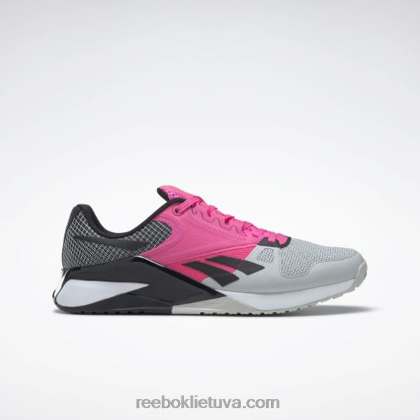 Reebok nano 6000 treniruočių bateliai FTYF8138 gryna pilka 2 / atominė rožinė / šerdis juoda