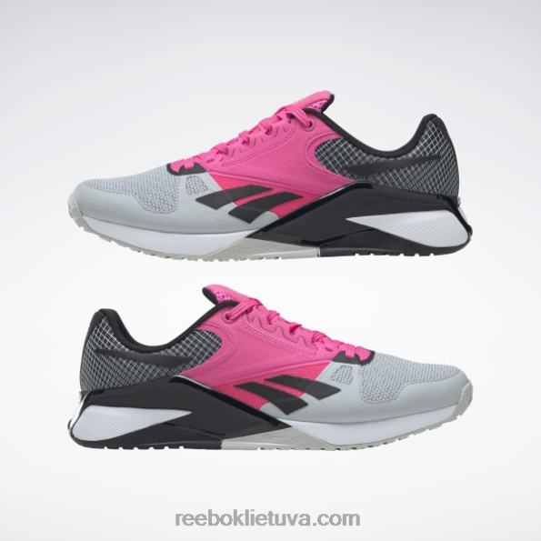 Reebok nano 6000 treniruočių bateliai FTYF8138 gryna pilka 2 / atominė rožinė / šerdis juoda