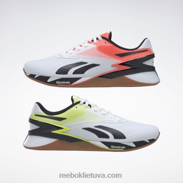 Reebok nano x3 batai FTYF825 ftwr balta/oranžinė blykstė/saulės rūgštis geltona