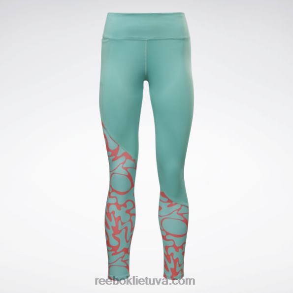 Reebok bėgiojantys marginti antblauzdžiai FTYF8526 pusiau klasikinė žalsva moterys