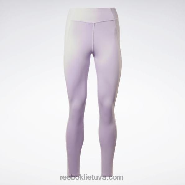 Reebok joga aukštu juosmeniu pasižymintys šonkaulių antblauzdžiai FTYF8698 violetinė oazė moterys