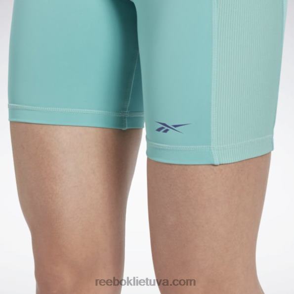 Reebok les mills briaunoti trumpi antblauzdžiai FTYF8681 pusiau klasikinė žalsva moterys