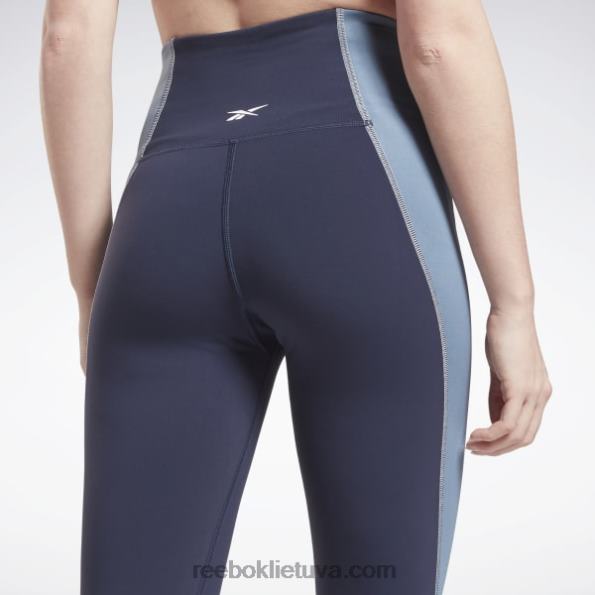 Reebok liukso aukštaūgiai colorblock antblauzdžiai FTYF8634 vektorinis laivynas moterys