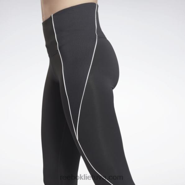 Reebok treniruotėms paruošti briaunoti aukšti antblauzdžiai FTYF8835 nakties juoda moterys