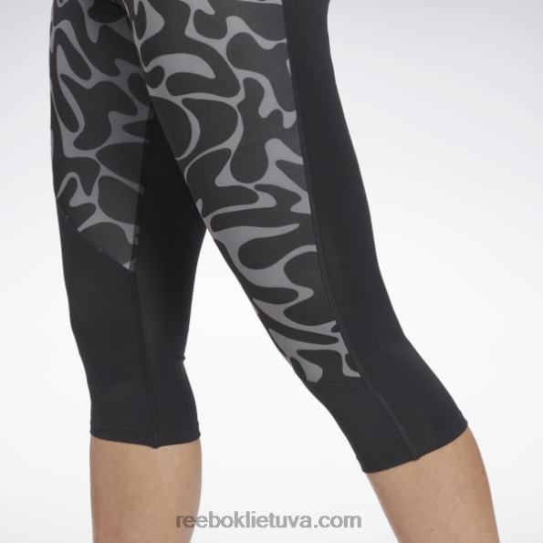 Reebok bėgiojančios margintos capri pėdkelnės FTYF8733 juodas