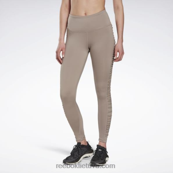 Reebok drąsios raitos pėdkelnės aukštu liemeniu FTYF8892 riedulys pilkas moterys