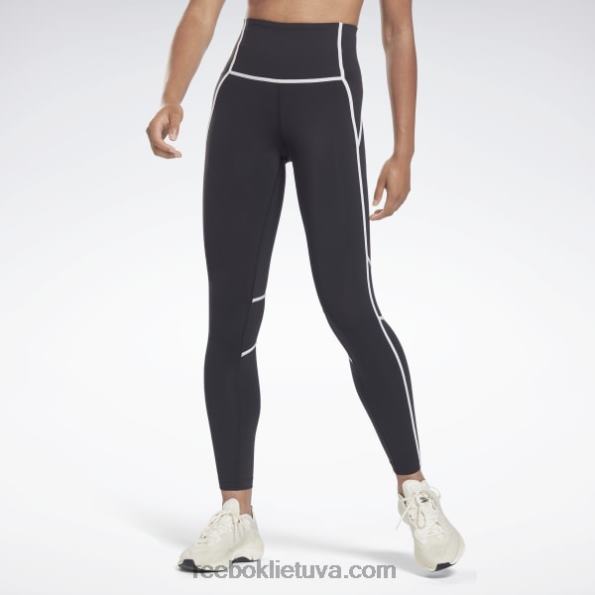 Reebok liukso spalvos spalvotos pėdkelnės aukštu liemeniu FTYF8230 juodas moterys