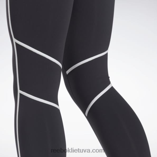 Reebok liukso spalvos spalvotos pėdkelnės aukštu liemeniu FTYF8230 juodas moterys