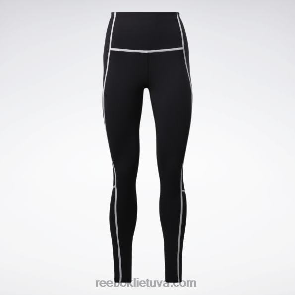 Reebok liukso spalvos spalvotos pėdkelnės aukštu liemeniu FTYF8230 juodas moterys