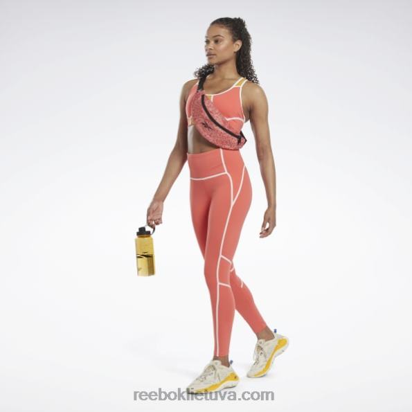 Reebok liukso spalvos spalvotos pėdkelnės aukštu liemeniu FTYF8347 pusiau oranžinis blyksnis moterys