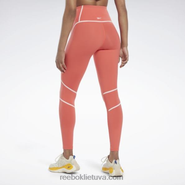 Reebok liukso spalvos spalvotos pėdkelnės aukštu liemeniu FTYF8347 pusiau oranžinis blyksnis moterys