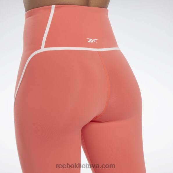 Reebok liukso spalvos spalvotos pėdkelnės aukštu liemeniu FTYF8347 pusiau oranžinis blyksnis moterys