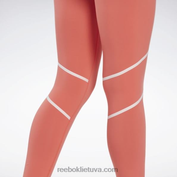 Reebok liukso spalvos spalvotos pėdkelnės aukštu liemeniu FTYF8347 pusiau oranžinis blyksnis moterys