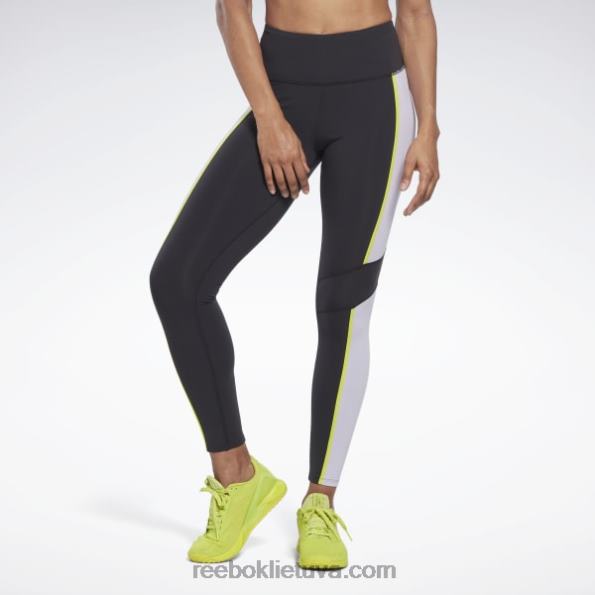 Reebok liukso spalvos spalvotos pėdkelnės aukštu liemeniu FTYF8353 juodas moterys