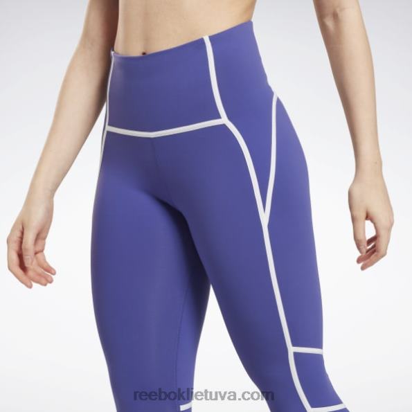 Reebok liukso spalvos spalvotos pėdkelnės aukštu liemeniu FTYF8430 drąsiai violetinė moterys