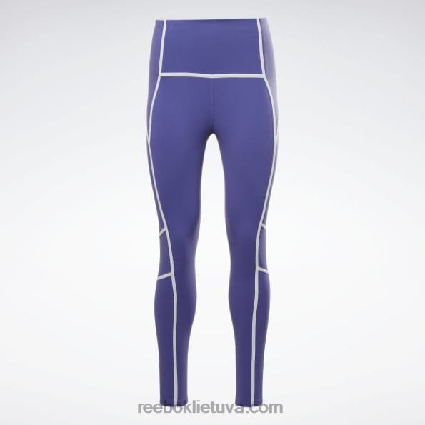 Reebok liukso spalvos spalvotos pėdkelnės aukštu liemeniu FTYF8430 drąsiai violetinė moterys