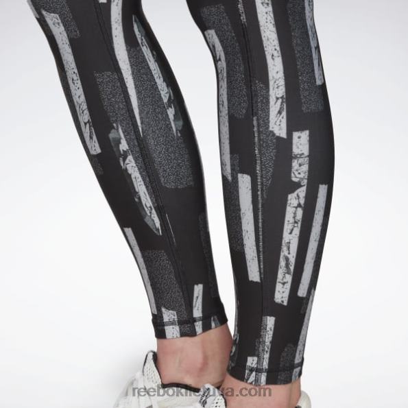 Reebok myt allover print pėdkelnės FTYF8638 nakties juoda moterys