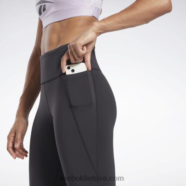 Reebok prabangios pėdkelnės aukštu liemeniu FTYF8100 juodas moterys