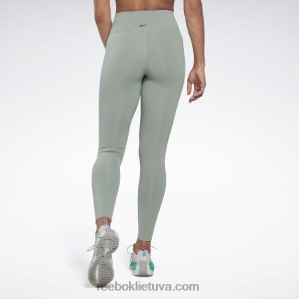 Reebok prabangios pėdkelnės aukštu liemeniu FTYF8233 harmonija žalia moterys