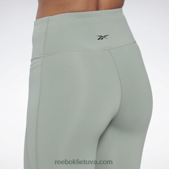 Reebok prabangios pėdkelnės aukštu liemeniu FTYF8233 harmonija žalia moterys