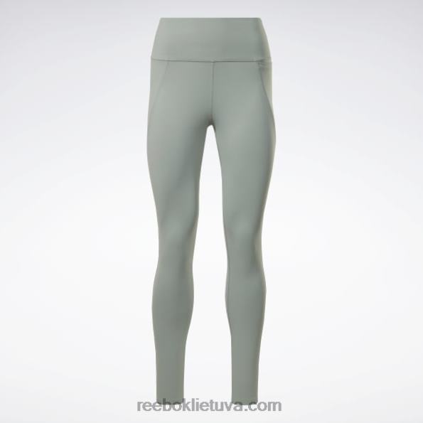 Reebok prabangios pėdkelnės aukštu liemeniu FTYF8233 harmonija žalia moterys