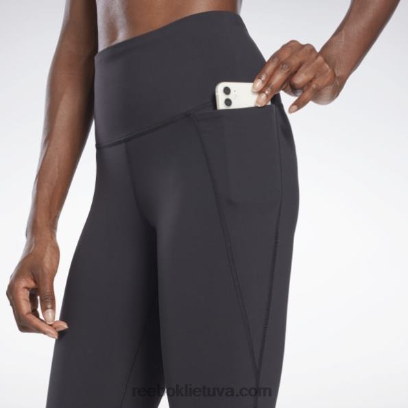 Reebok prabangios pėdkelnės aukštu liemeniu FTYF8295 juodas moterys