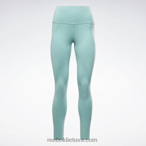 Reebok prabangios pėdkelnės aukštu liemeniu FTYF8969 pusiau klasikinė žalsva moterys