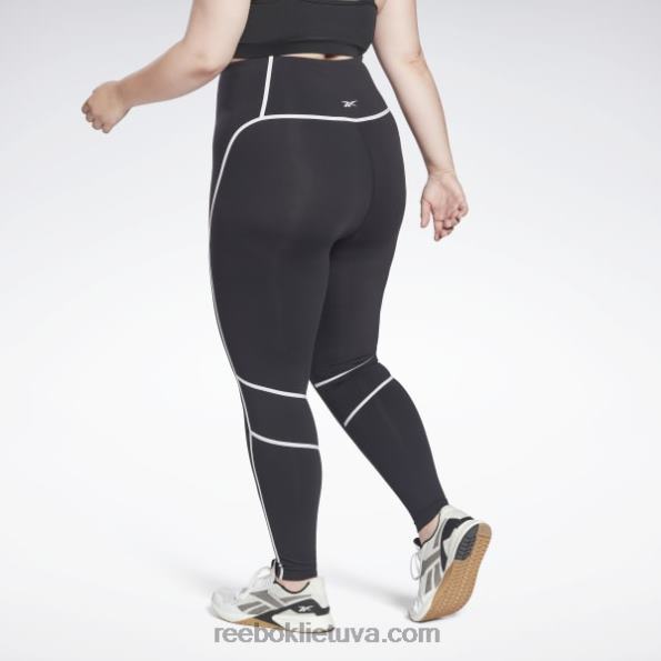 Reebok prabangios spalvotos pėdkelnės aukštu juosmeniu (plius dydis) FTYF8636 juodas moterys