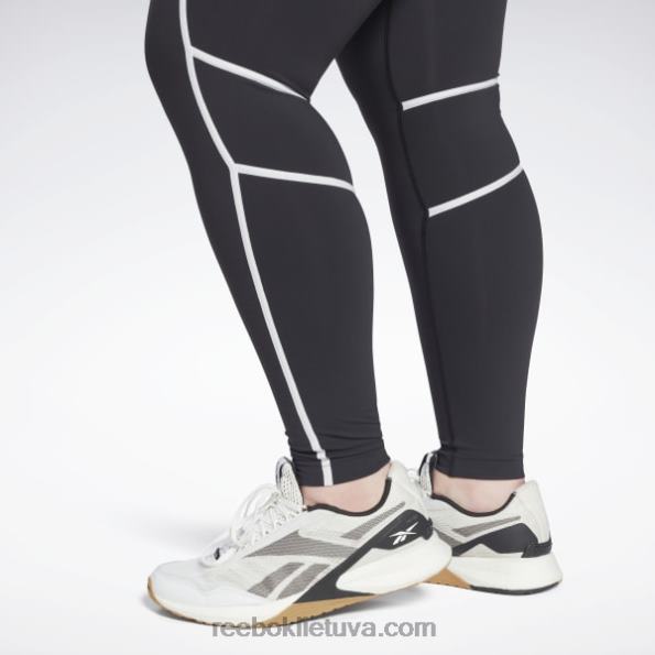 Reebok prabangios spalvotos pėdkelnės aukštu juosmeniu (plius dydis) FTYF8636 juodas moterys