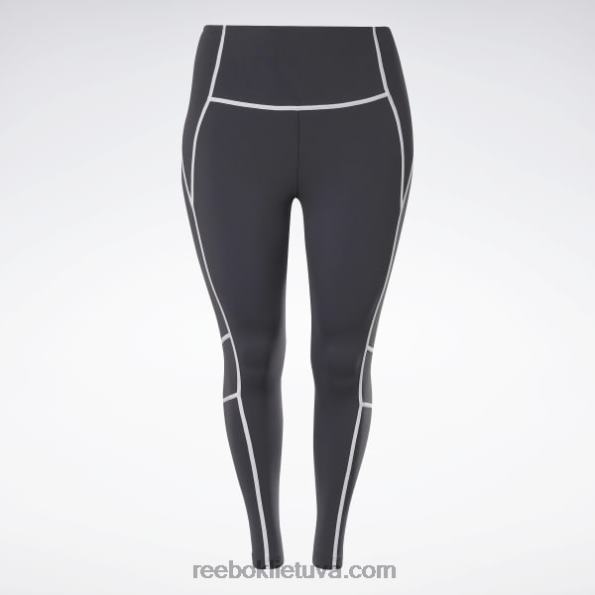 Reebok prabangios spalvotos pėdkelnės aukštu juosmeniu (plius dydis) FTYF8636 juodas moterys