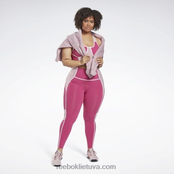 Reebok prabangios spalvotos pėdkelnės aukštu juosmeniu (plius dydis) FTYF8651 pusiau išdidi rožinė moterys