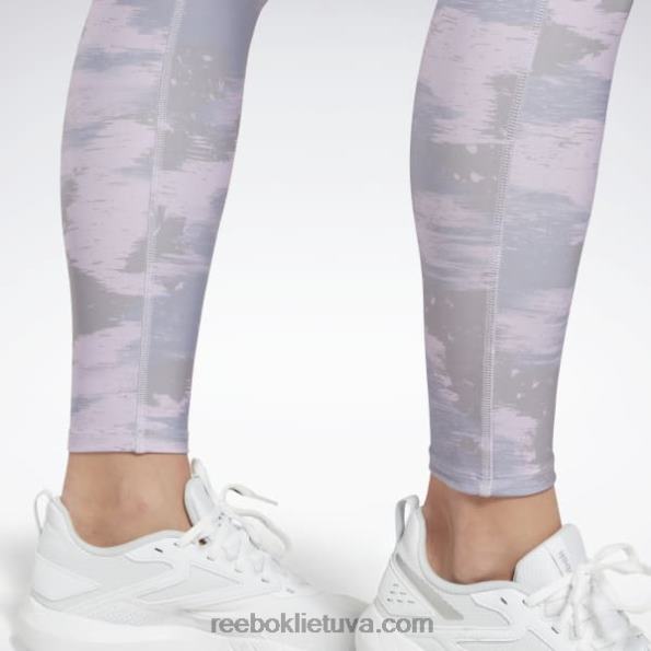 Reebok treniruotėms paruoštos Camo print pėdkelnės FTYF8480 violetinė migla moterys