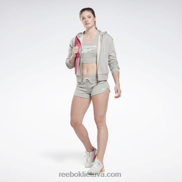 Reebok tapatybė mažas logotipas prancūziškas kilpinis džemperis su užtrauktuku FTYF8513 vidutinio pilkumo viržiai moterys