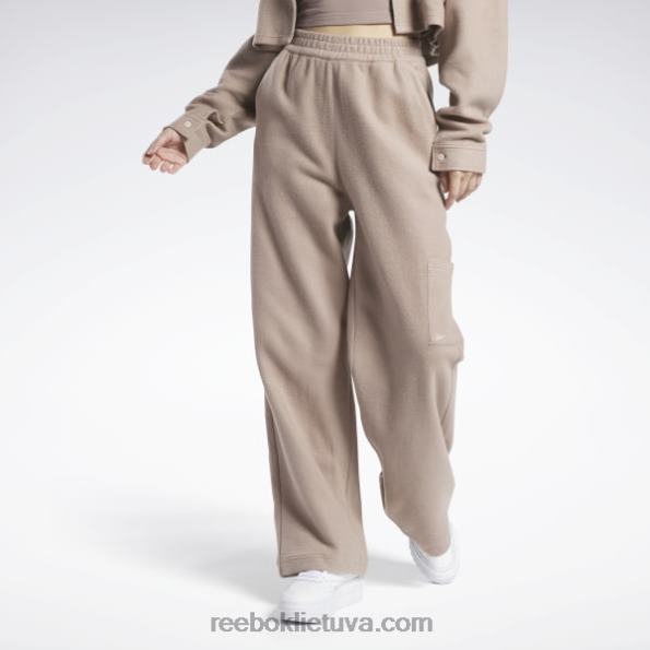 Reebok klasikinės atvirkštinės vilnos plačios kelnės FTYF8259 taupe moterys