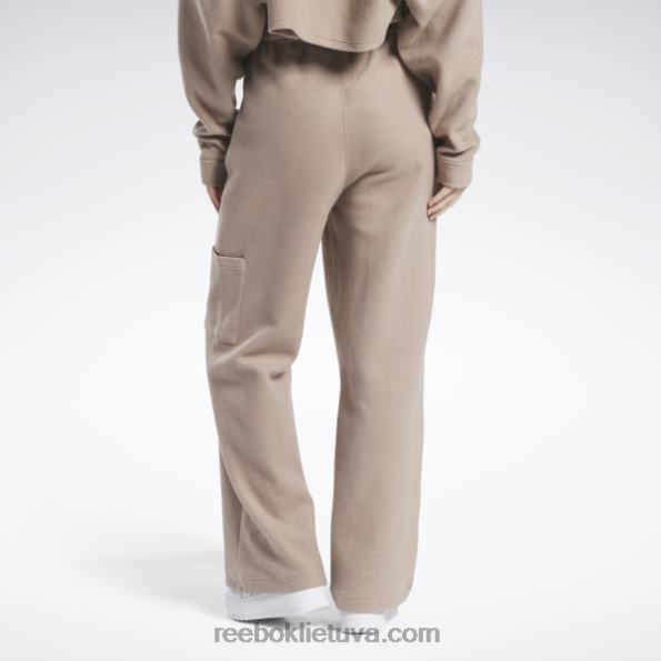 Reebok klasikinės atvirkštinės vilnos plačios kelnės FTYF8259 taupe moterys