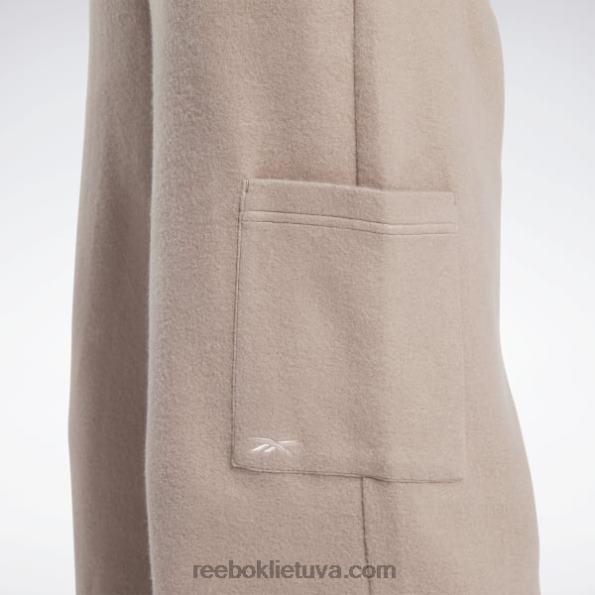 Reebok klasikinės atvirkštinės vilnos plačios kelnės FTYF8259 taupe moterys