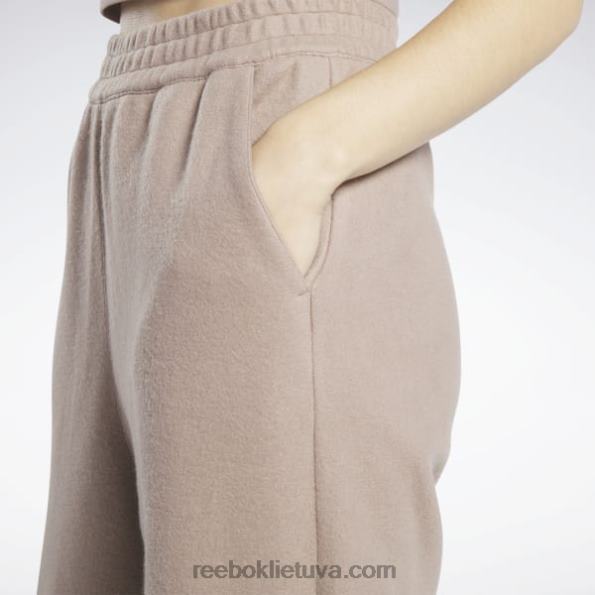 Reebok klasikinės atvirkštinės vilnos plačios kelnės FTYF8259 taupe moterys