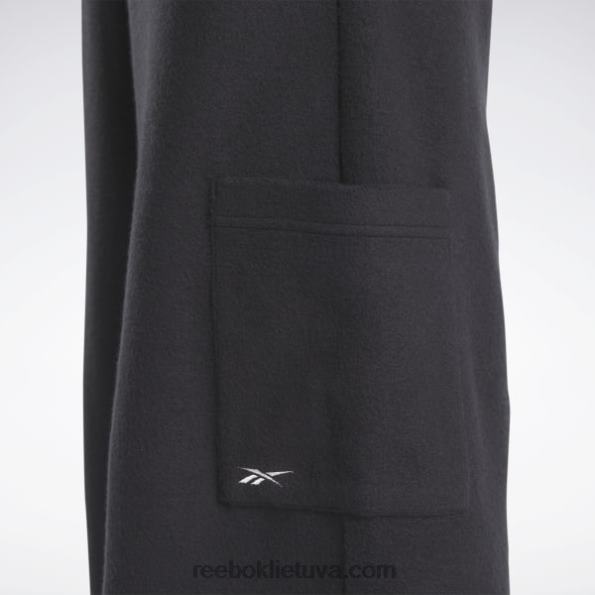 Reebok klasikinės atvirkštinės vilnos plačios kelnės FTYF8403 juodas moterys