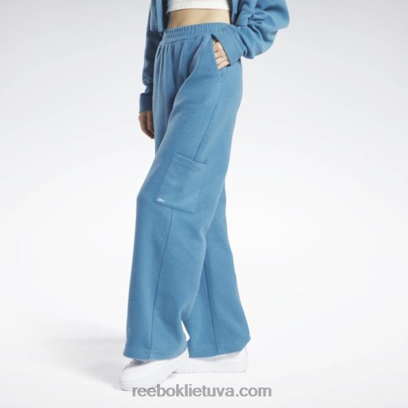 Reebok klasikinės atvirkštinės vilnos plačios kelnės FTYF8524 plieninis mėlynas s23-r moterys