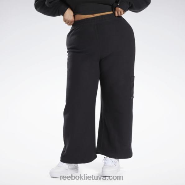 Reebok klasikinės atvirkštinės vilnos plačios kelnės (plius dydis) FTYF8730 juodas moterys