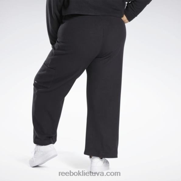 Reebok klasikinės atvirkštinės vilnos plačios kelnės (plius dydis) FTYF8730 juodas moterys